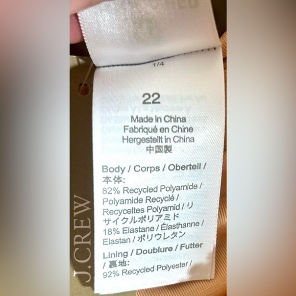 NWT J. Crew Ruched Squareneck One-Piece Swimsuit in Safari Green, Size 22 (3X) - Picture 10 of 12